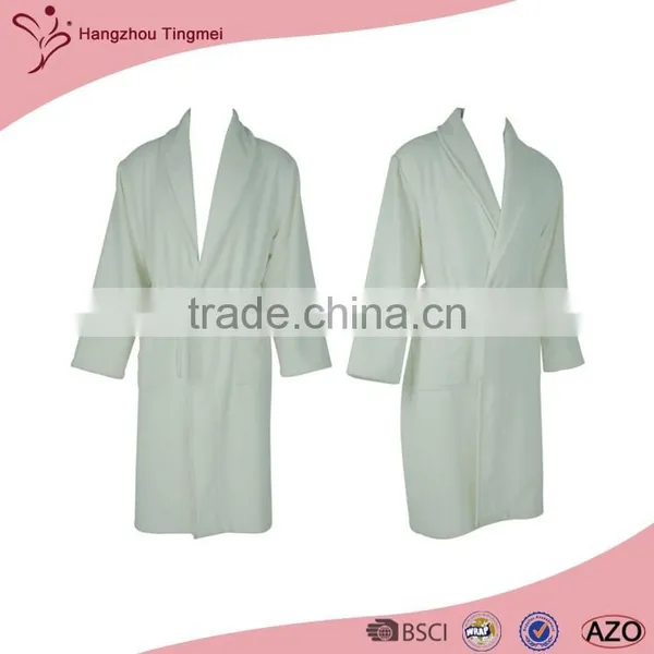 Trendy Design High Quality Mens White Terry Cloth Bathrobe photo-2