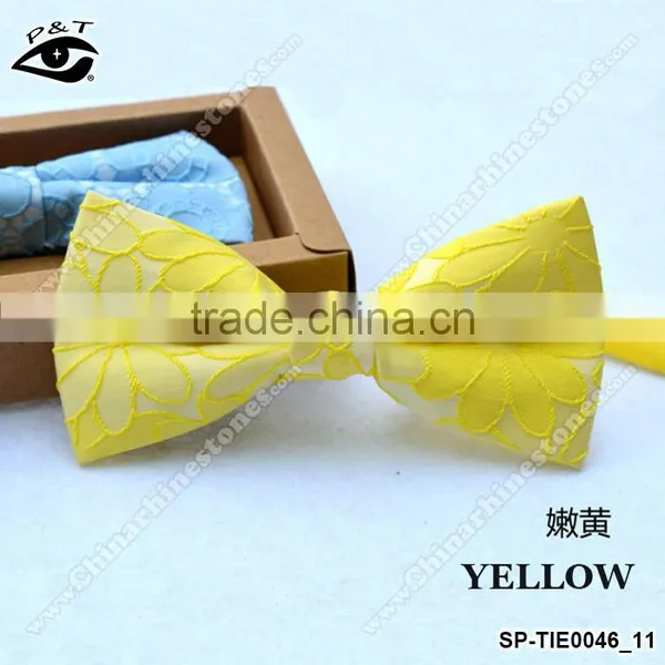 9 Colors 12x6 CM Flower Embroideried Jacquard Party Bow Tie Silk Bowtie for Men photo-6