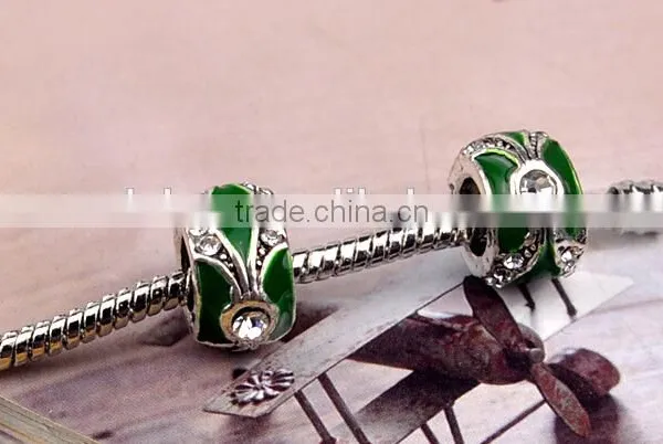 Green Enamel Bead for European Charm Bracelets photo-4