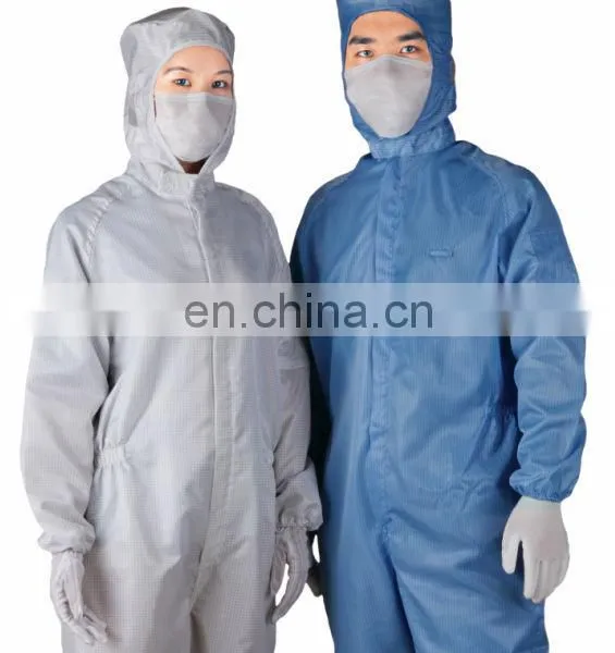 Cleannroom Use Anti-static 5mm Grid Polyester Esd Coverall for Multi Field Purpose photo-2