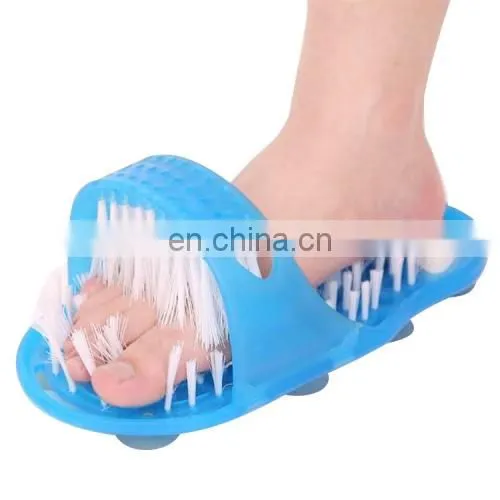 Comfy Good Quality 2 PCS Feet Bathroom Clean Exfoliating Scrub Massage Slipper With Brushes photo-3