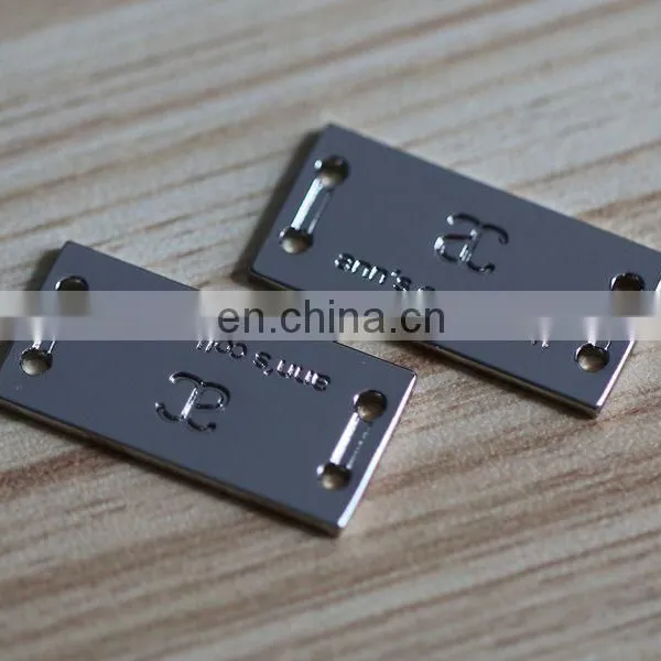 Custom Engraved Logo Metal Private Labels for Women Jeans photo-6