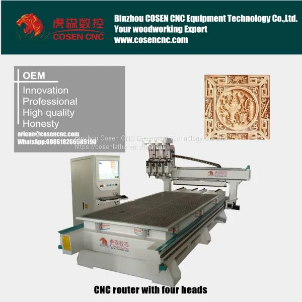 Cnc Wood Automatic Router With Four Heads photo-3