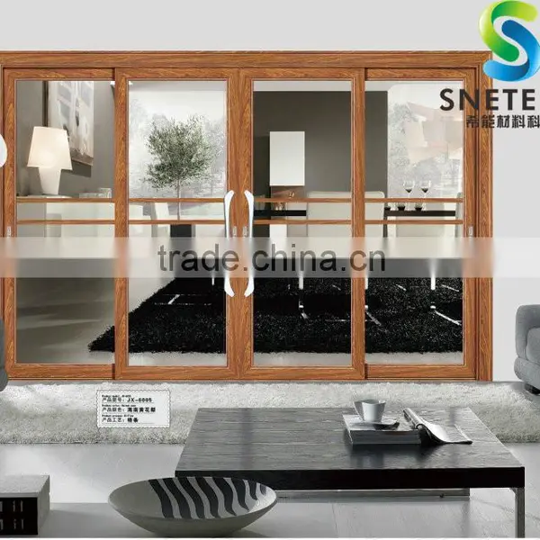 Wood Frames 02 Tempered Glass for Partition Sliding Doors
