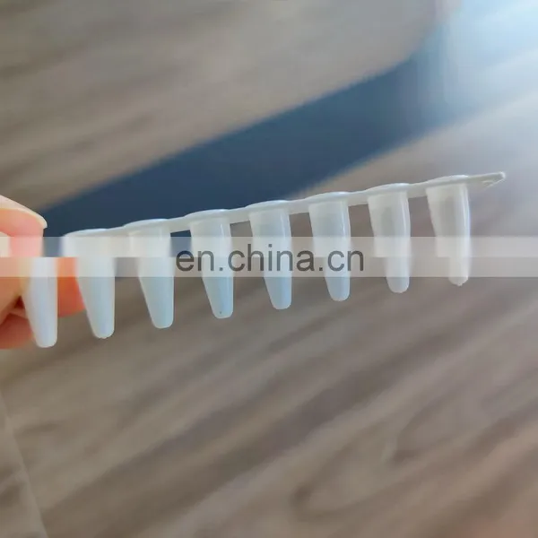 Laboratory 8 Strips 0.1ml Micro Centrifuge White 0.2ml 8-strip PCR Tubes With Flat Cover photo-4