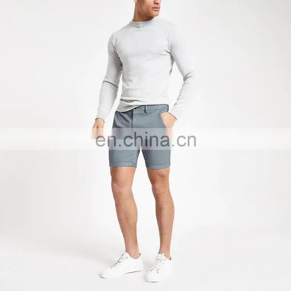 Wholesale Hot Selling Blue Skinny Chino Shorts Half Pants for Men