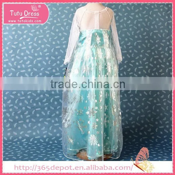 Wedding Blue Dress Design Kids Dress for Cosplay Elsa Party photo-2