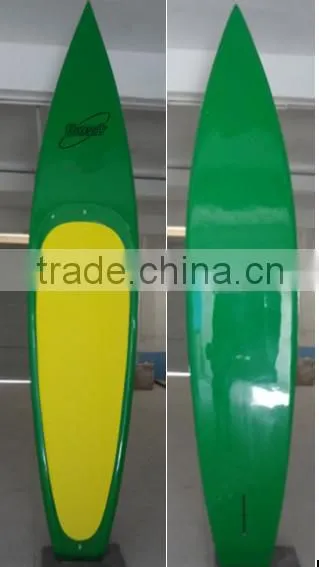 14' SUP Race Paddle Boards AKU Shaping Epoxy Boards Red Rail Bamboo Race Board photo-2