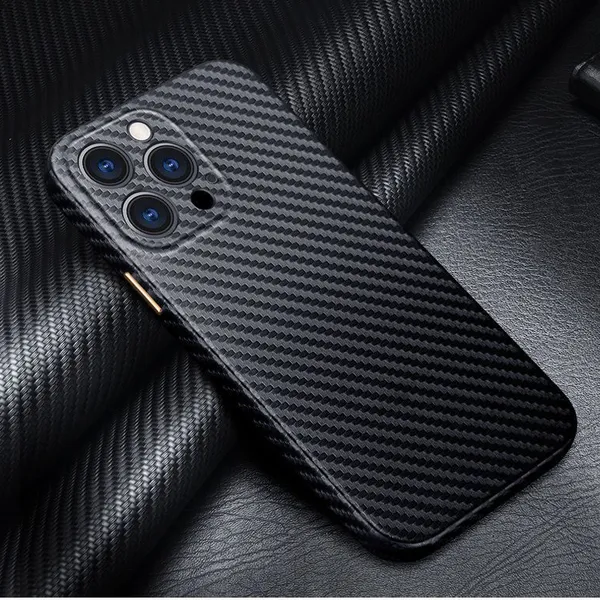 Ultra Thin Carbon Fiber Cell Phone Case Shockproof Scratch Resistant Wear-resistant Fine Pore For IPhone X 11 12 13 14 Pro Max photo-5