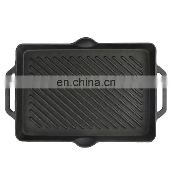 Cast iron dinnerware rectangular bbq grill pan baking pan