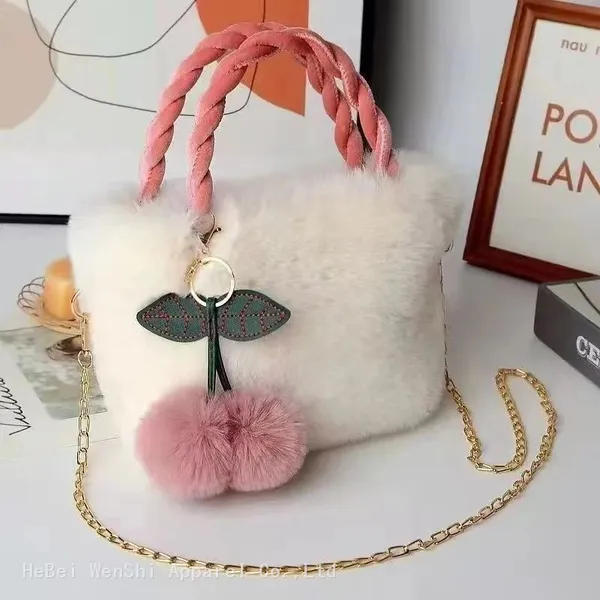 09Plush Bag Cherry Handbag Ladies Fashion Trend Crossbody Bag Shoulder Bag Cute Wholesale photo-4