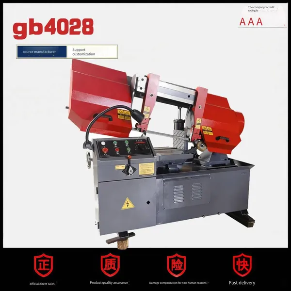 the capital of machine tools, semi-automatic horizontal metal band sawing machine gb4028, cnc band sawing machine, rebar saw, scissor saw