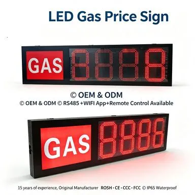 WIFI APP WITH Remote Controller IP65 Waterproof Led Digital Price Sign Board LED Gas Pricing Sign