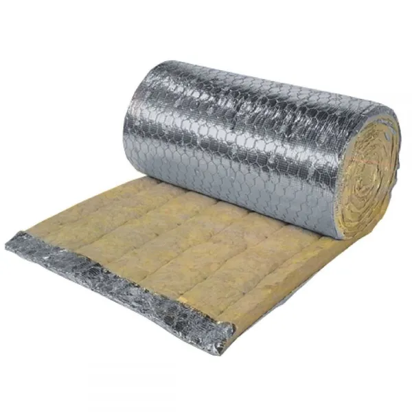 Rockwool Insulation Roll, FSK Foil Faced Mineral Wool for Building Thermal & Acoustic Insulation, Fire Resistant Roof Wall Insulation Material