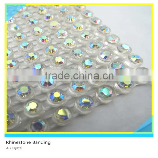 Plastic Diamante Banding Sew on Ss6 2mm Crystal Pink Banding 1x200 Pcs 10 Yards photo-3