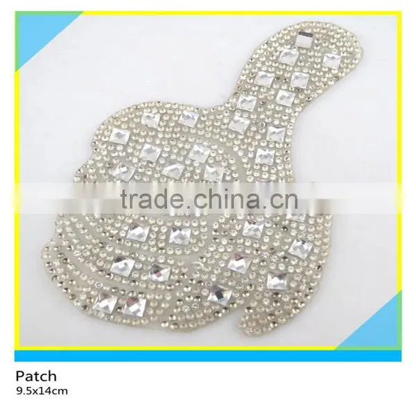 Hotfix Rhienstone Star Design Patch Clear Crystal Rhienstone Applique 7X7cm photo-4