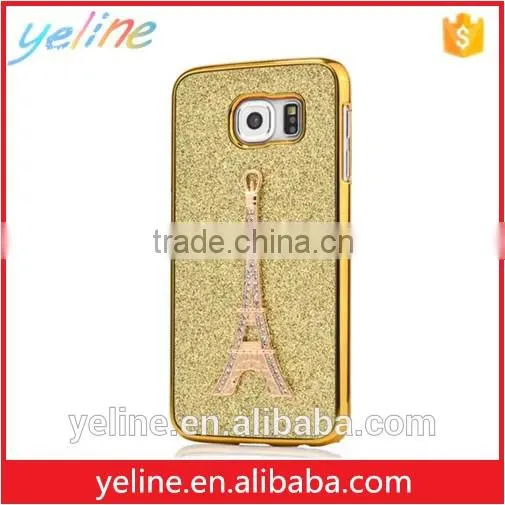 Diamond eiffel tower glitter print cellphone case