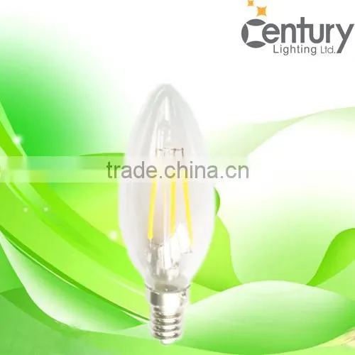 Famous LED Lighting Supplier Shenzhen Century Lighting 120lm/w Dimmable 4W B15 E12 E14 Led Filament Candle Bulb photo-2