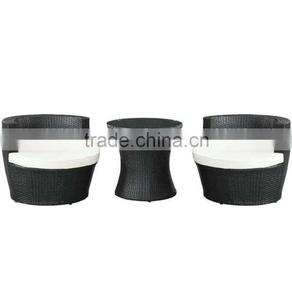 Outdoor Living Modern Garden Constitute Coffee Rattan Table Chair Set photo-3