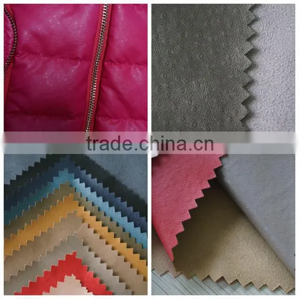 Flower Pattern 100% Polyester Suede pu Imitation Leather for Jackets