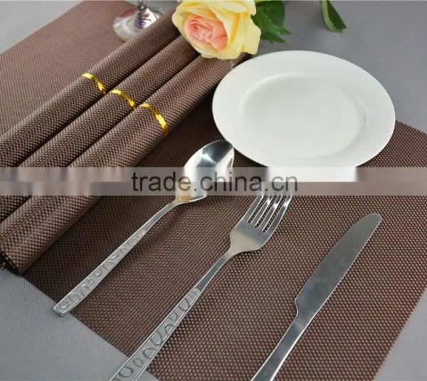 Hotel Table Decoration PVC Mat Solid Color Brown Dining Placemat 45*30cm photo-3