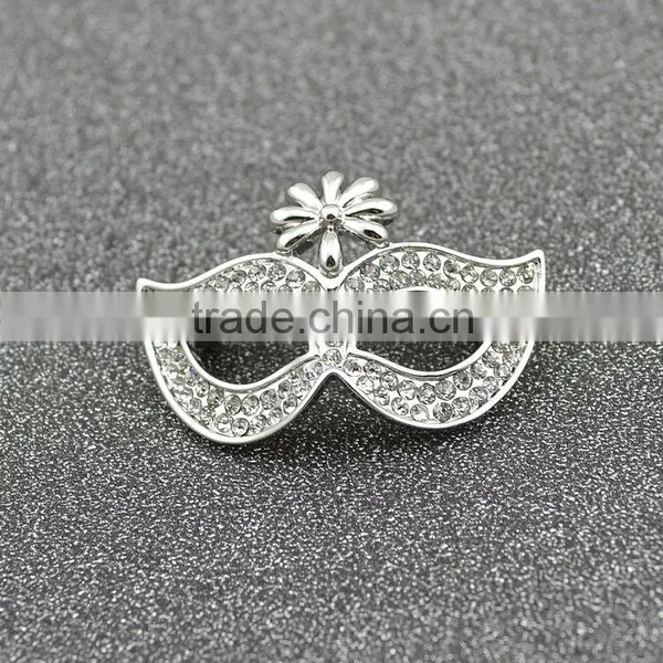 The New Jewelry Fashion High-Grade Small Mask Set Auger Brooch Brooches Clothes Pin photo-4