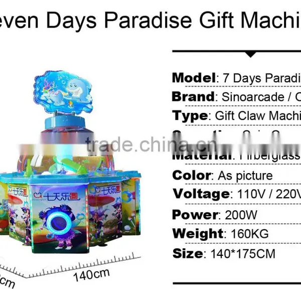 2106 Sinoarcade Nice Dedicated Gumball Claw Machine Game Amusement Park 4 Players Coin Operated Simulation Game Machine for Kids photo-6