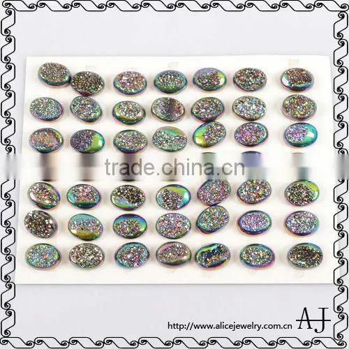 Fashion Gemstone Bead, Multi-color Geode Druzy