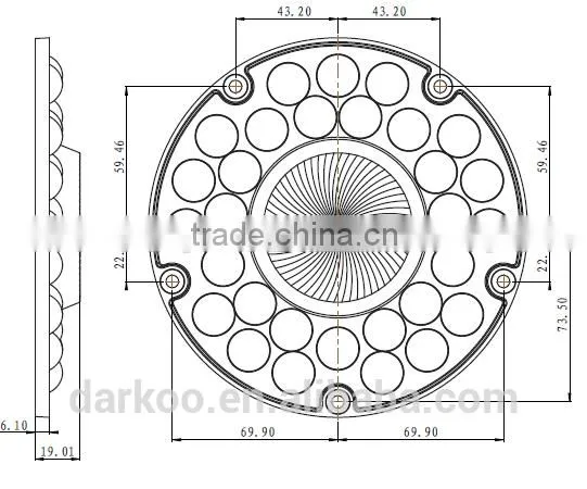 Nichia 3030 3535 60deg High Power LED Plastic Lens DK16060-30H1 photo-3