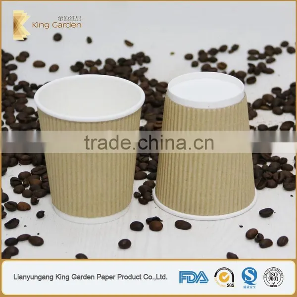 Triple Groove Layer Heat Insulated Wholesale Brown Coffee Cups photo-4