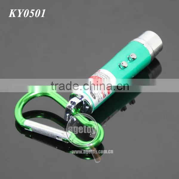 3 in 1 Mini LED Flashlight Torch Lamp Aluminum Carabiner Keyring Personality UV Money Detector Electric LED Light Keychain photo-2