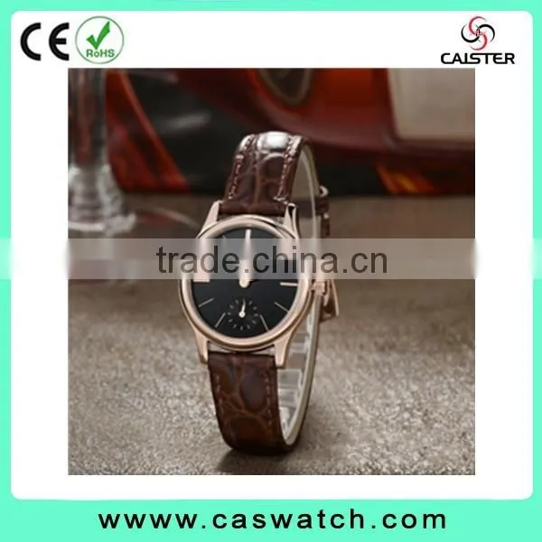 2016 Classic Design Concise Couple Watch, Crocodile Texture Leather Watch, Fancy Couple Watch With a Small Eye photo-3