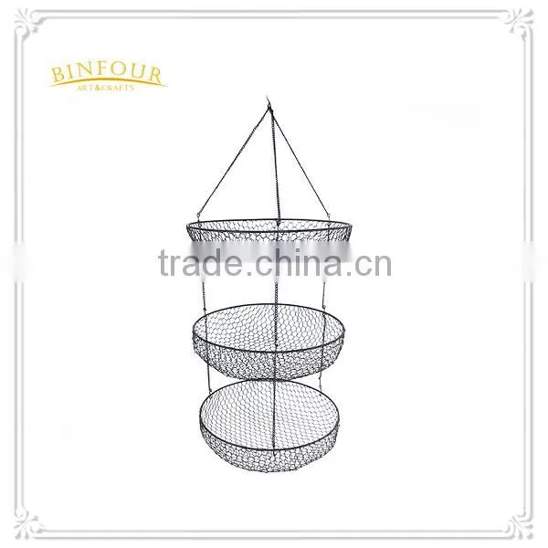 Metal Wire Desk Storage Basket Sundries Basket Fruit Basket for Home Deco photo-3