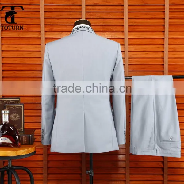 2016 Hot Selling British Style Oem Manufacturer Formal Wear Gem Embroidery Design Pant Coat Design Men Wedding Suits Man photo-4