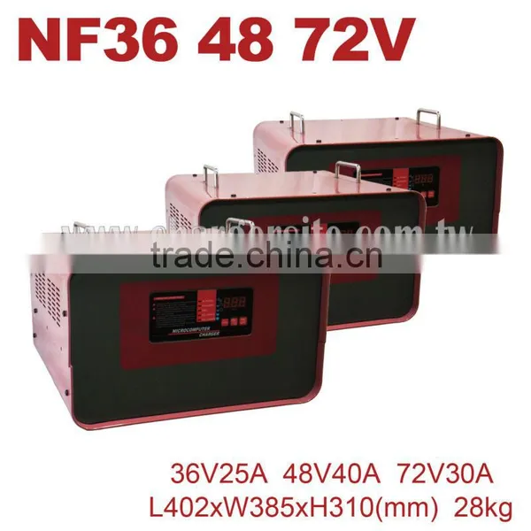 36V 48V 72V 25A 30A 40A Microcomputer Industrail Car Battery Charger for Golf Car Sweeper