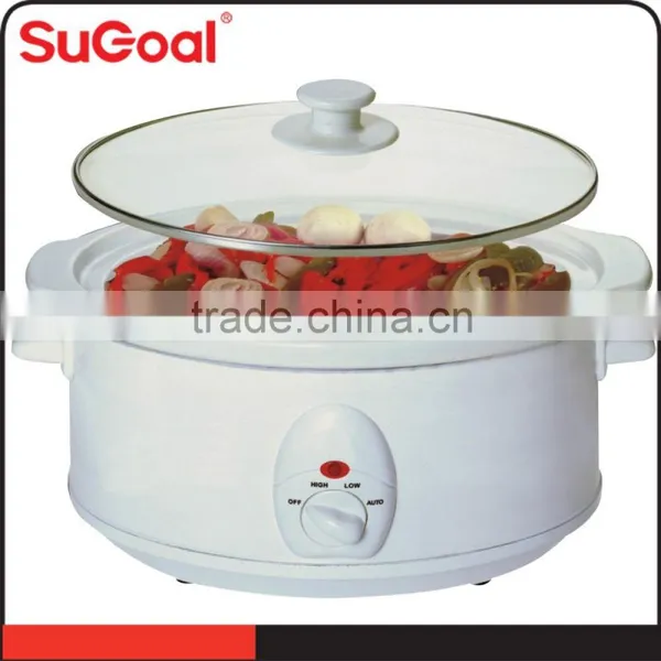 3.5L White SS Body Caremic Inner Pot Electric Slow Cooker photo-2