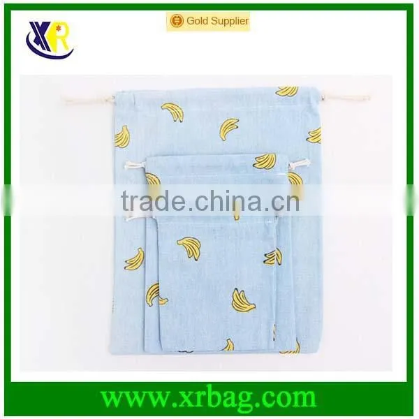 Custom Printed Grocery Cotton Drawstring Sling Bag photo-5