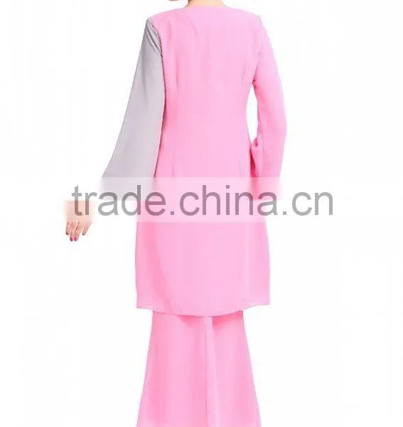 Elegant Chiffon Baju Kurung Appliqued Modern photo-2