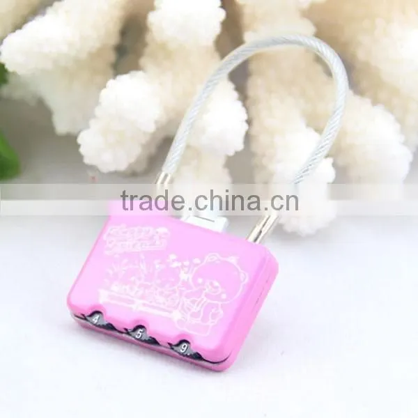 2015 New Design Hot Sale Cute Lock Zinc Alloy Combination Cable Lock photo-2