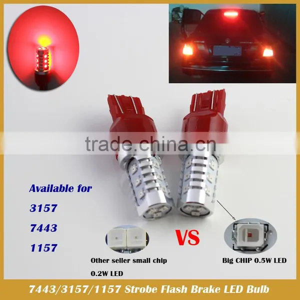 3157 Red Flashing Strobe Blinking Rear Alert Safety Brake Tail Stop Lights photo-2
