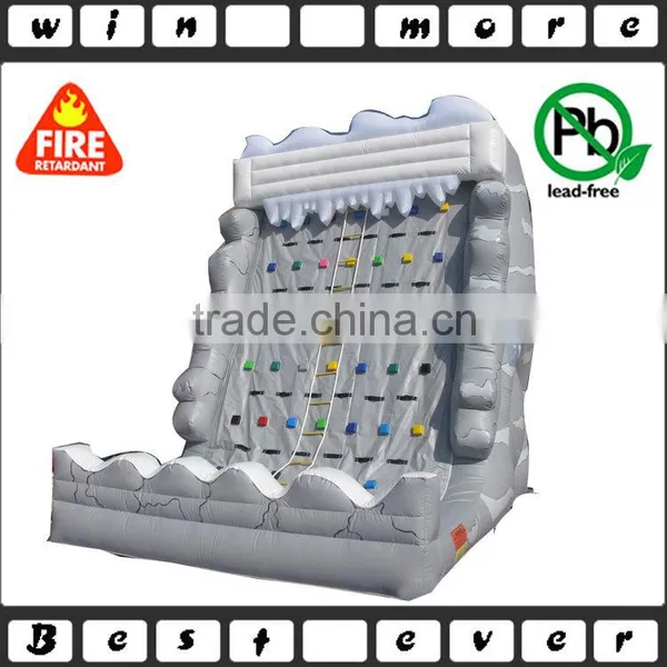 Used Inflatable Indoor Rock Climbing Wall, 0.55mm PVC Tarpaulin Climbing Mountain Sport Games photo-2