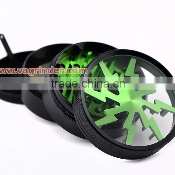 4 Layers 2.5" Aluminum CNC Herb Tobacco Grinder Weed Spice Grinder photo-4