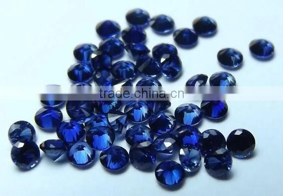 Top Quality Gemstone !! Blue Corundum Loose Round Faceted Cut Gemstones photo-2