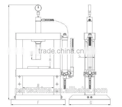 Hydraulic Shop Press Manual Press Machine Small 10T TY10003 photo-2