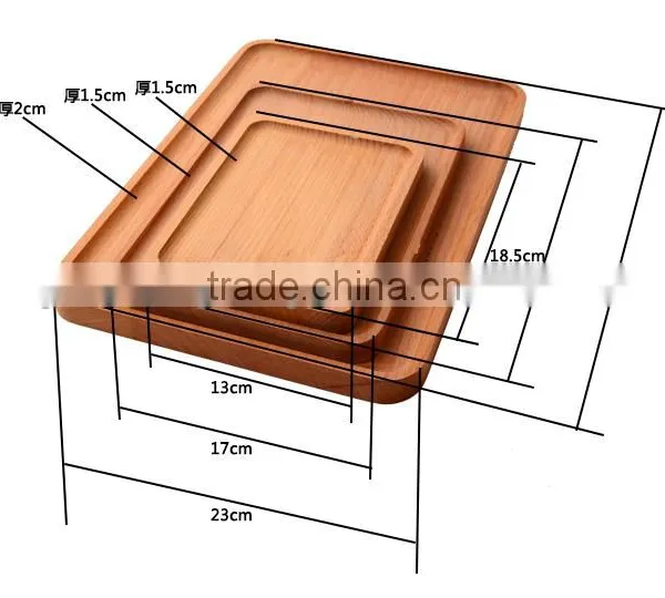 Wholesale Simple Wood Square Plate for Food photo-4