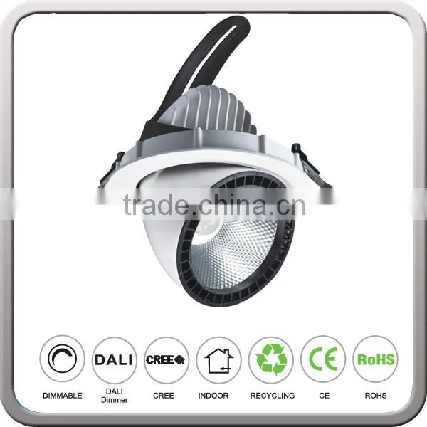 10W 20W 30W 40W 50W Round Trunk LED Rotatable Down Light With CREE COB For Retail Shop Store photo-2