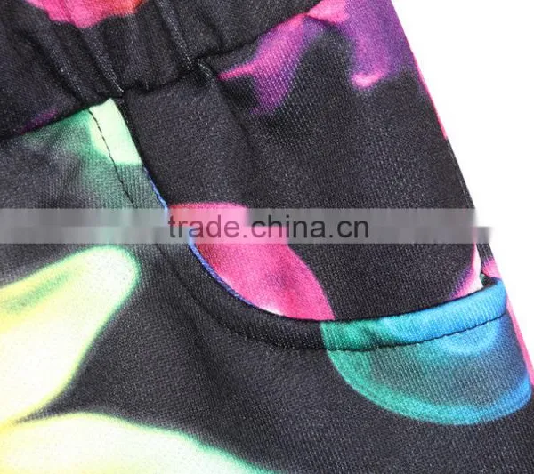2015 Women Shorts Sublimation Print Jellyfish Running Shorts Elastic Waist N16-1 photo-3
