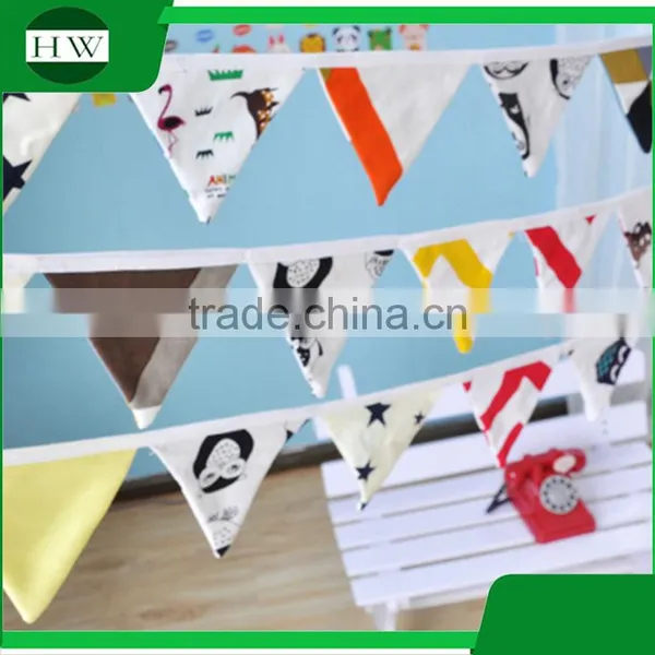 Promotional Christmas Gift Handmade Wedding Birthday Party Decoration Baby Fabric Bunting Flag Banner photo-4