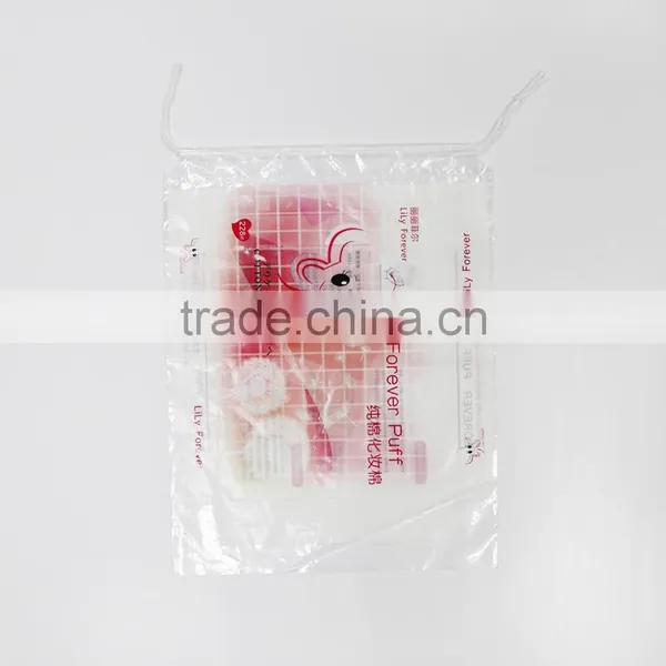 Cosemtic Cotton Puff Printed Drawstring Bags Witn Cotton Line photo-5