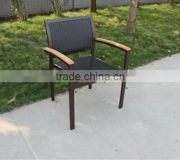 Foshan Outdoor Furniture Garden Rattan Table and Chair With Plastic Wood photo-6
